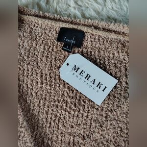 Lumiere Soft Knit Pullover in Warm Beige, Size L.